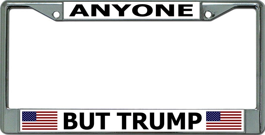Anyone But Trump Chrome License Plate FRAME