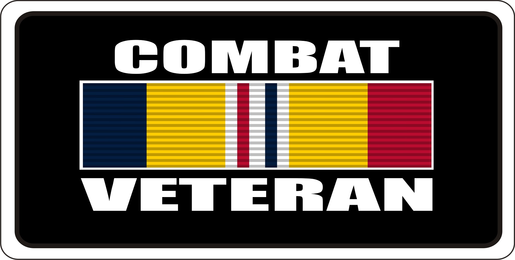 Combat Veteran Ribbon Photo LICENSE PLATE