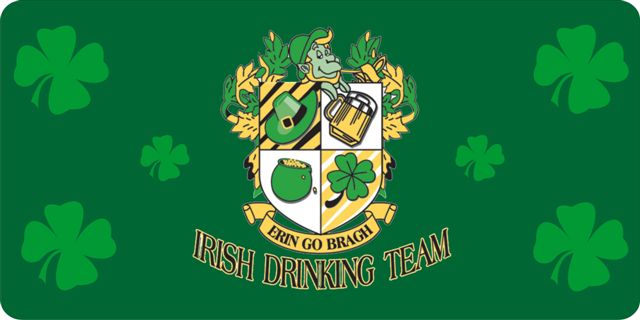 Irish Drinking Team Photo License Plate