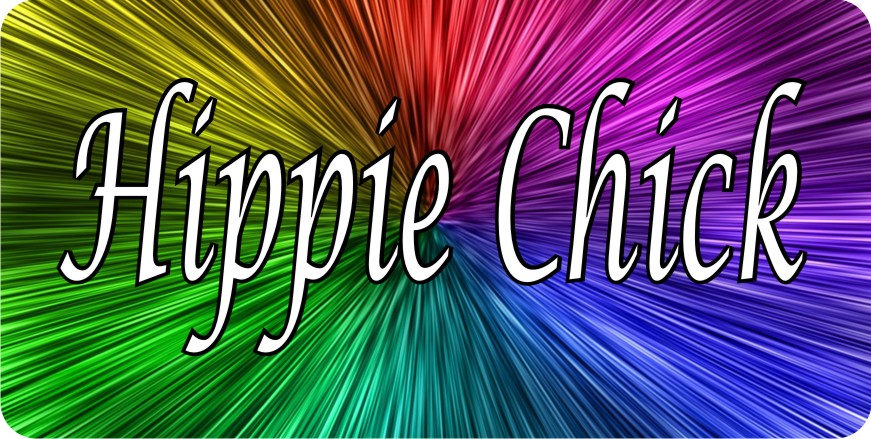 Hippie Chick TIE Dye Photo License Plate