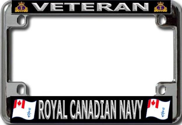 Veteran Royal Canadian Navy Chrome Motorcycle License Plate FRAME