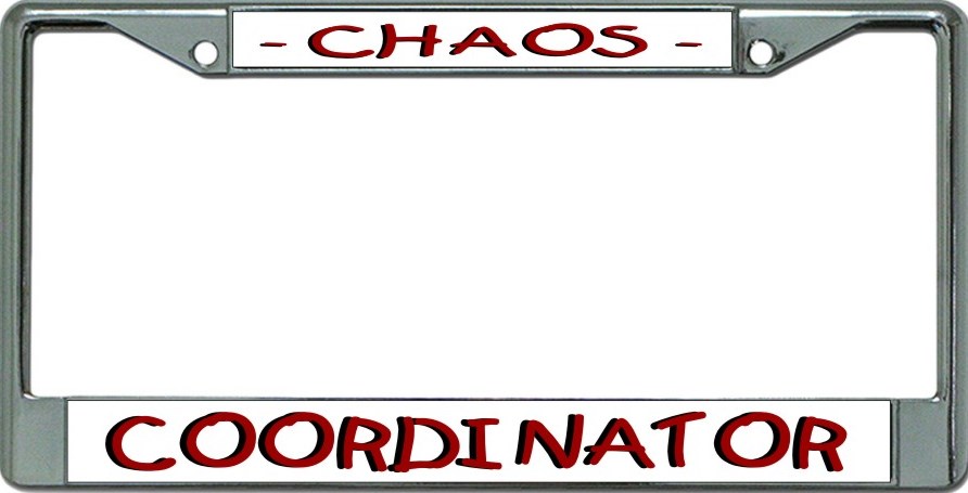 Chaos Coordinator Chrome License Plate FRAME