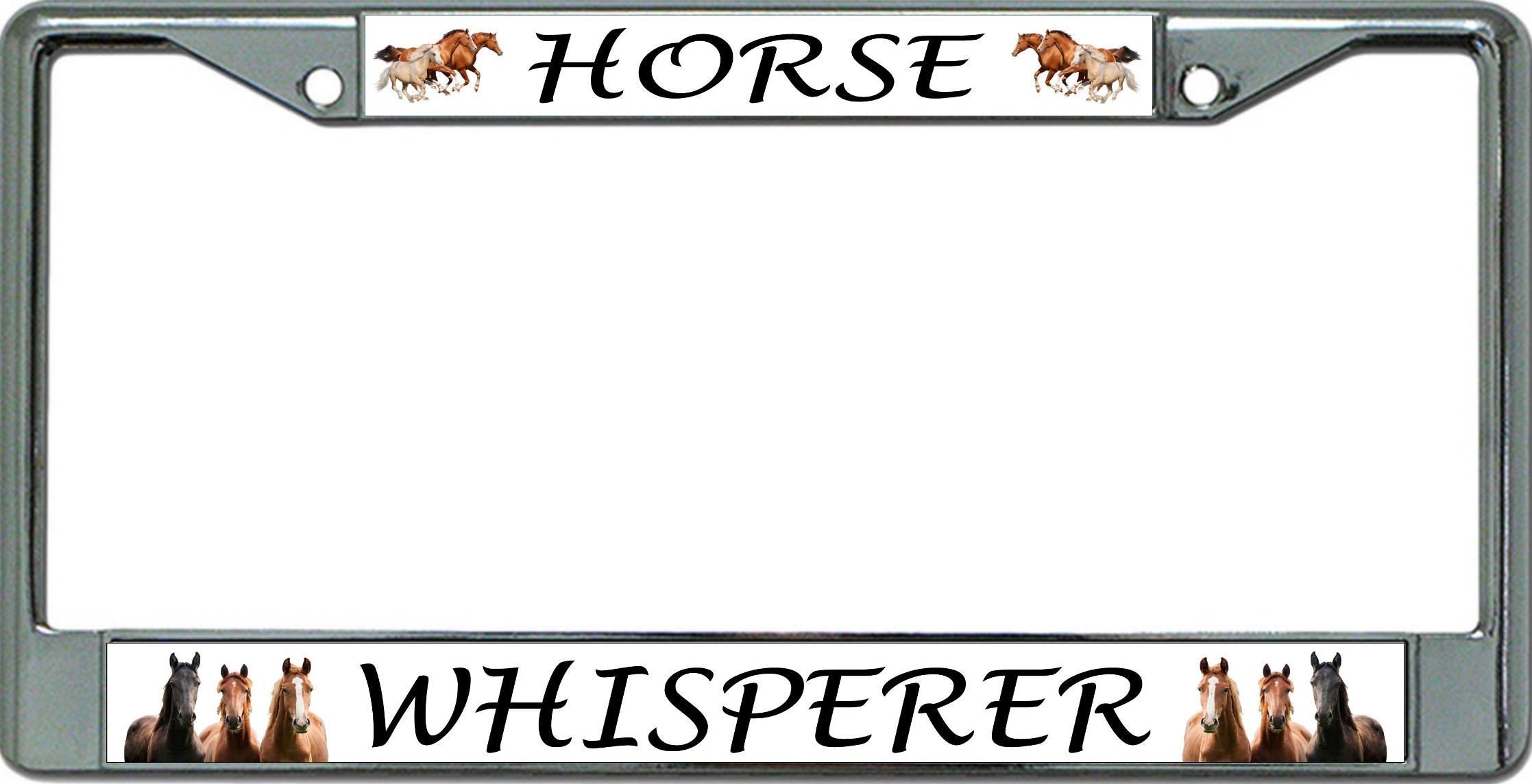 Horse Whisperer Chrome License Plate FRAME