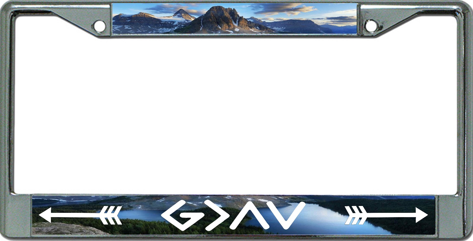 God Is Greater Than The Highs And Lows Chrome License Plate FRAME