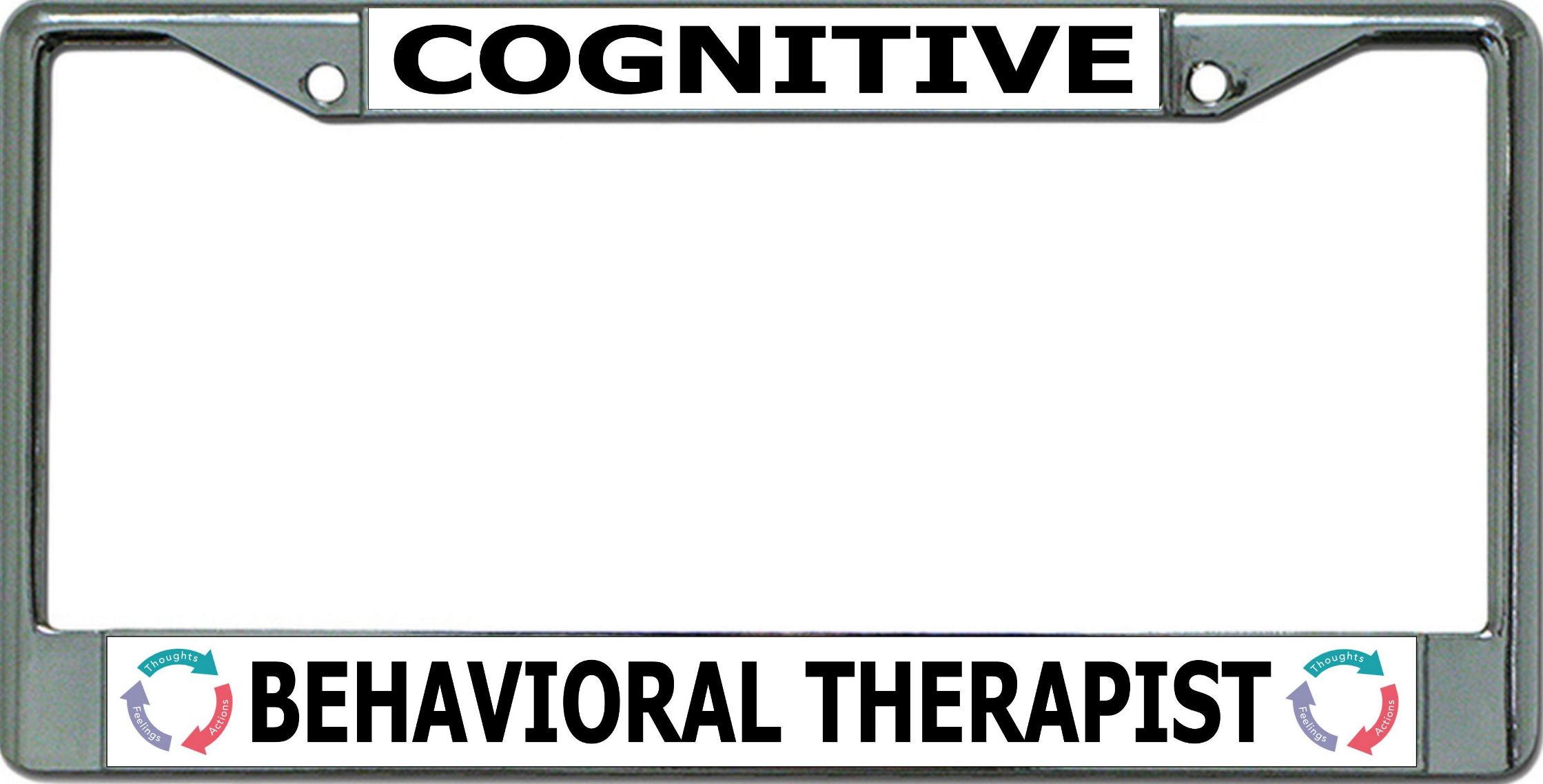 Behavioral Therapist Cognitive Chrome License Plate FRAME