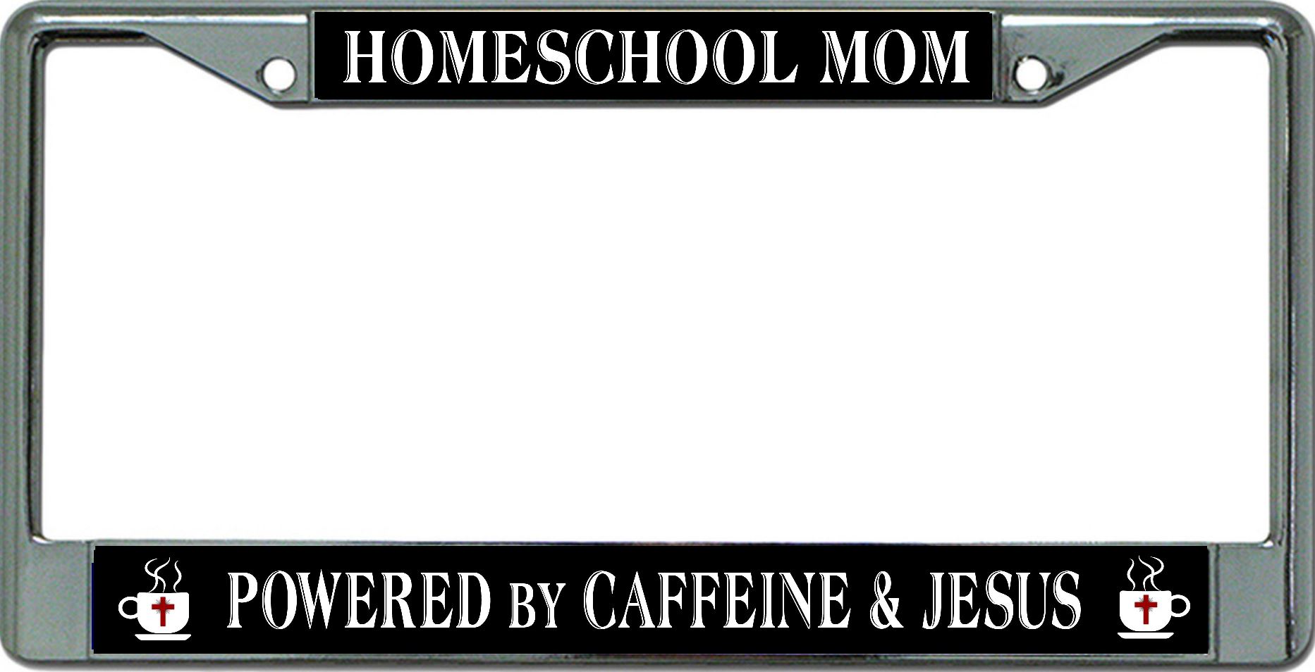 Homeschool Mom Chrome License Plate FRAME