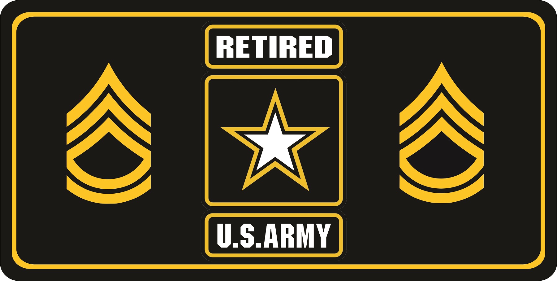 U.S. Army Sergeant First Class Retired Photo LICENSE PLATE