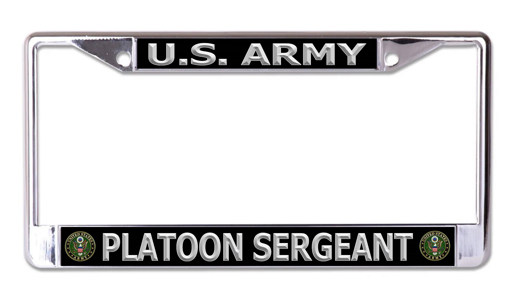 U.S. Army Platoon Sergeant Chrome LICENSE PLATE Frame