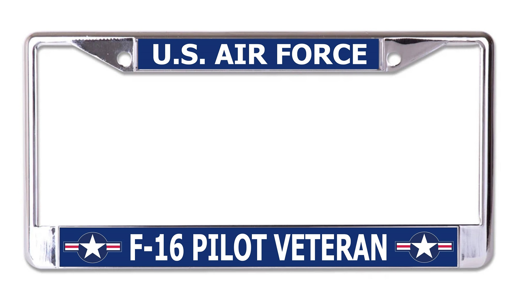 U.S. Air Force F-16 Pilot Veteran Chrome License Plate FRAME
