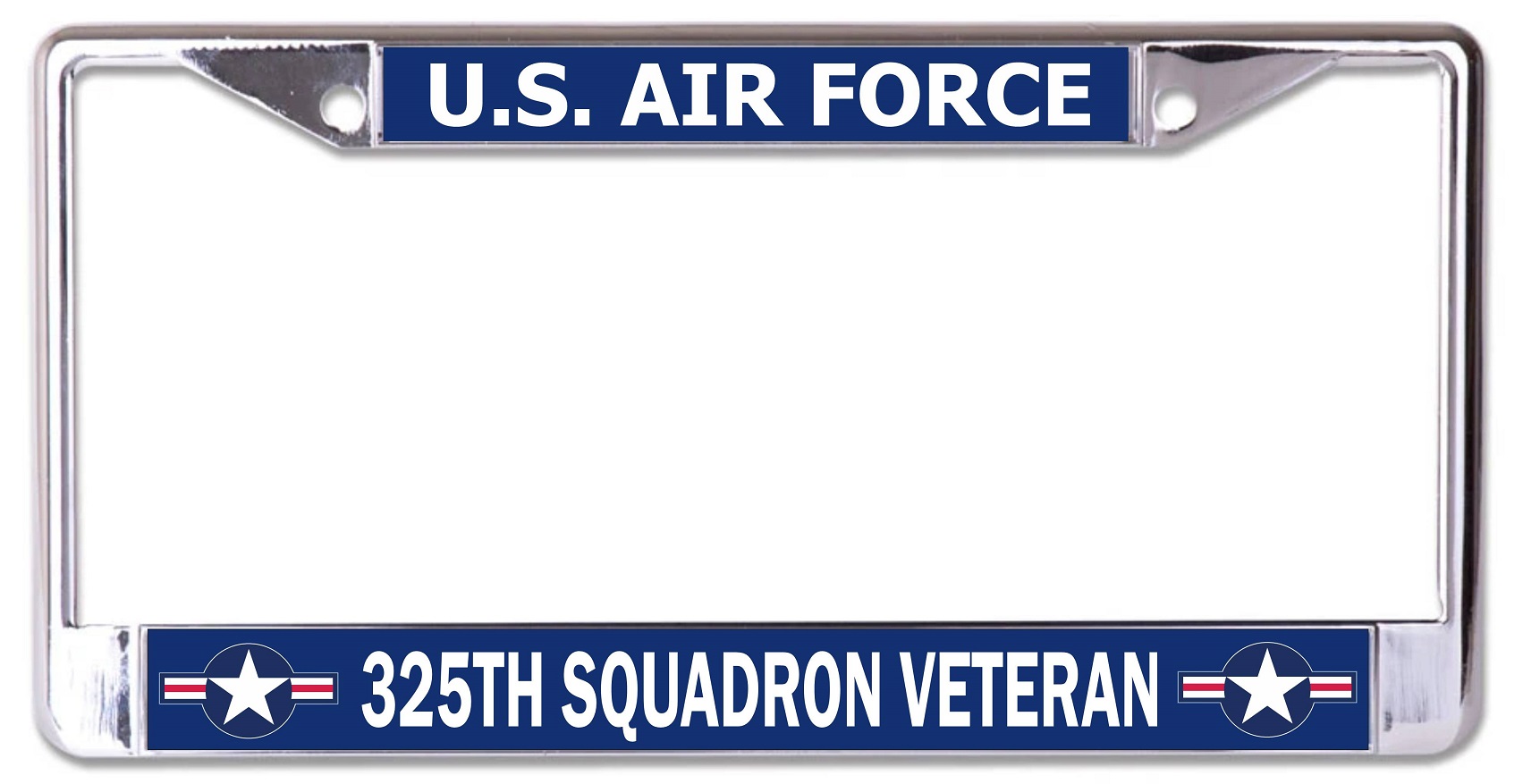 Custom U.S. Air Force Any Squadron Veteran Chrome License Plate FRAME