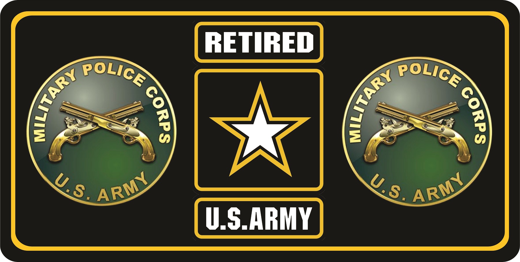 U.S. Army Retired Military Police Photo LICENSE PLATE