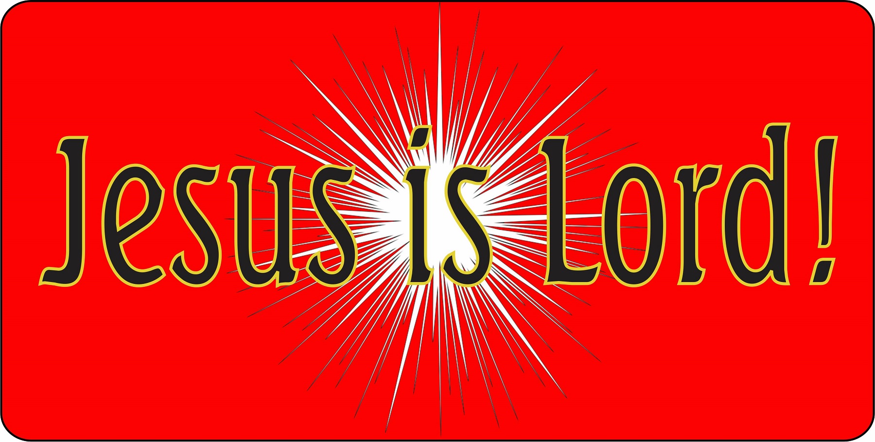 Jesus Is Lord On Red Photo LICENSE PLATE
