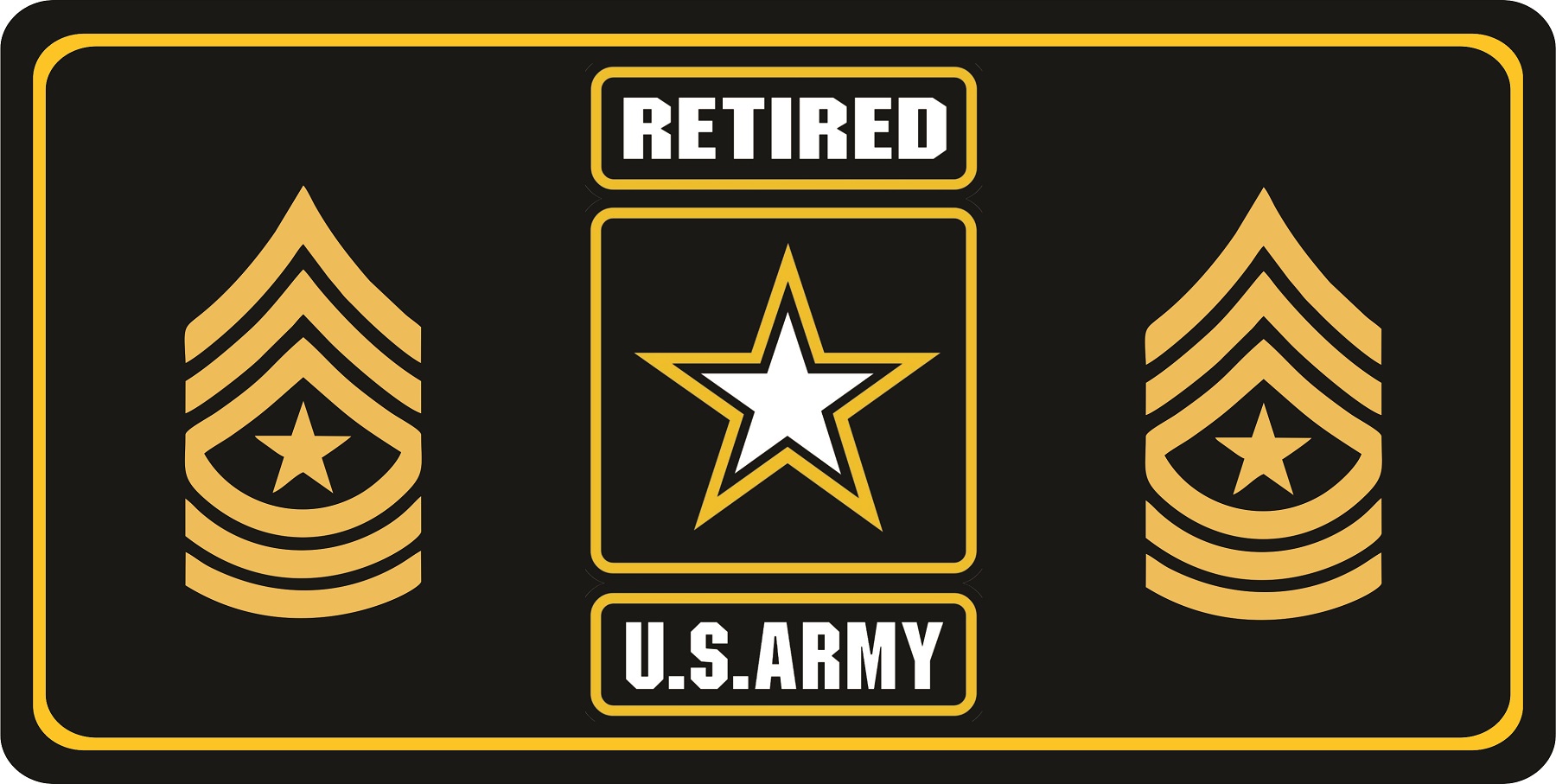 U.S. Army Retired Sergeant Major Photo LICENSE PLATE