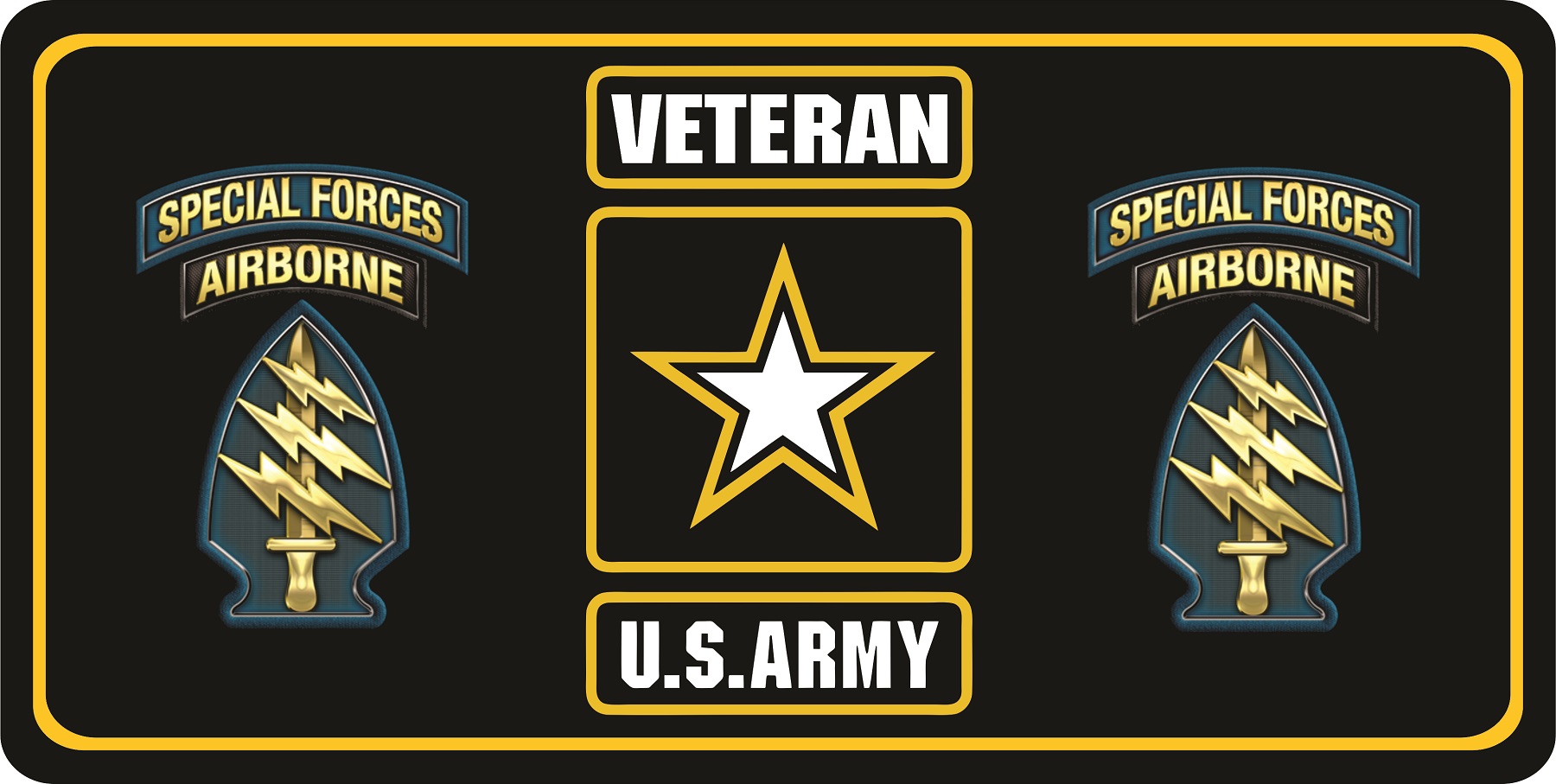 U.S. Army Veteran Special Forces #2 Photo LICENSE PLATE
