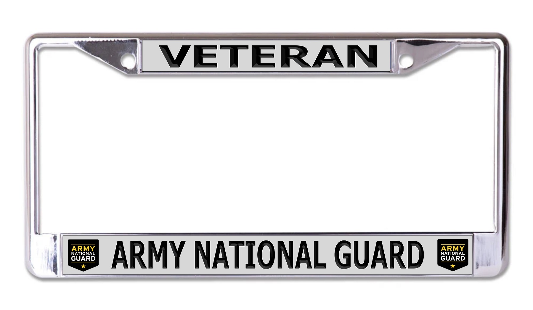 U.S. Army National Guard Veteran Chrome License Plate FRAME