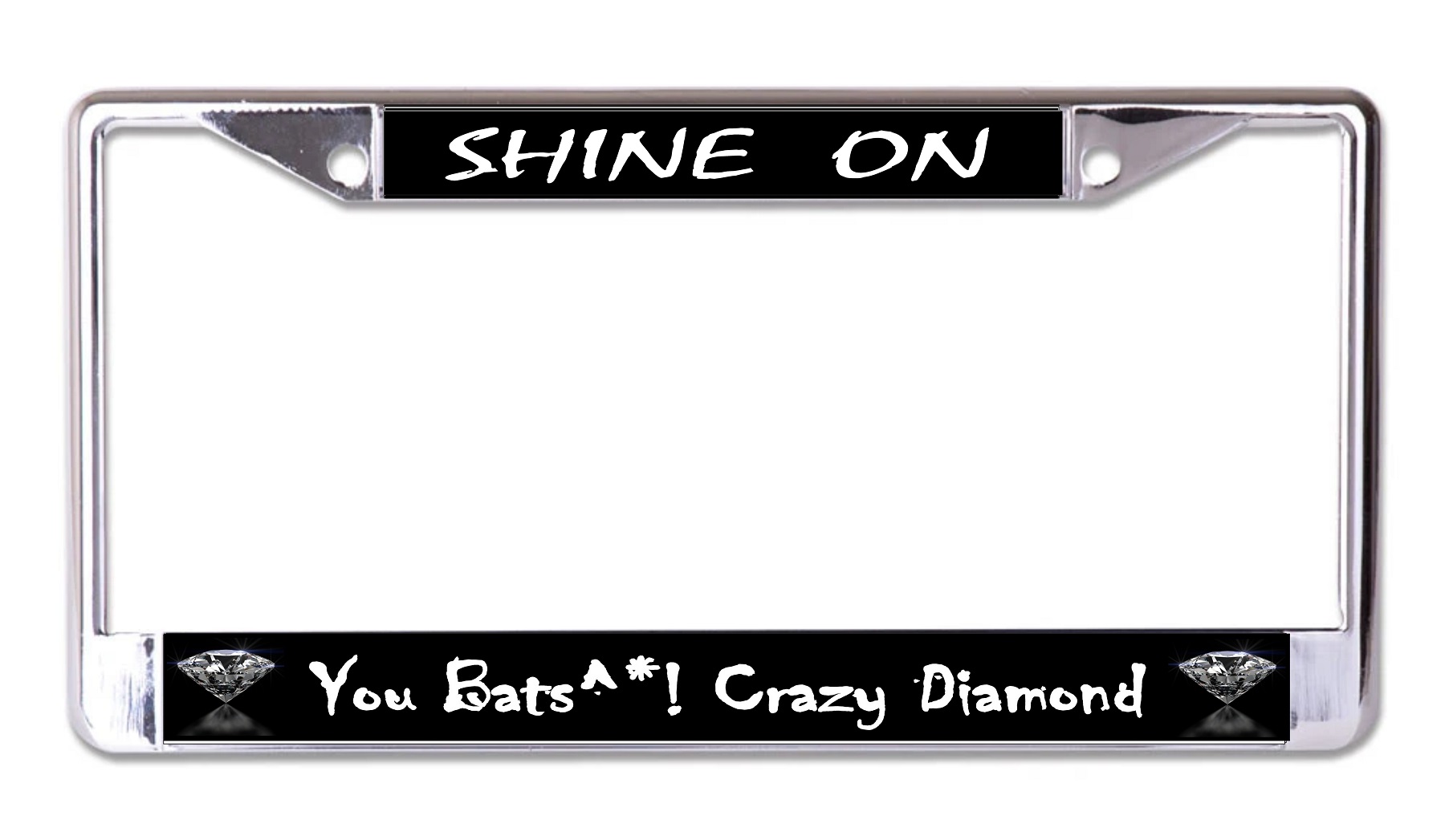 Shine On You Bats Crazy DIAMOND Chrome License Plate Frame