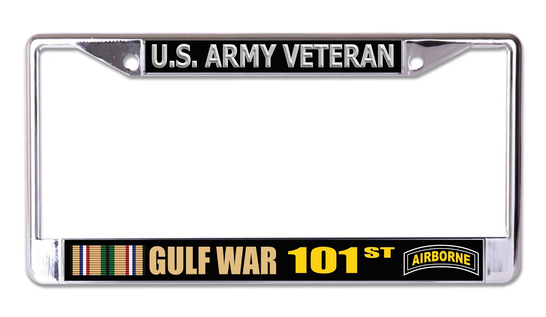 U.S. Army Gulf War 101st Airborne Veteran Chrome LICENSE PLATE Frame