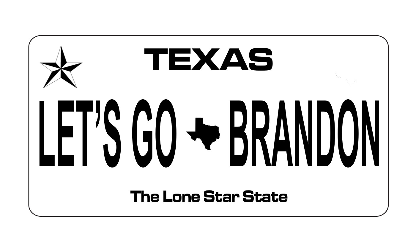 Let's Go Brandon Texas Photo LICENSE PLATE