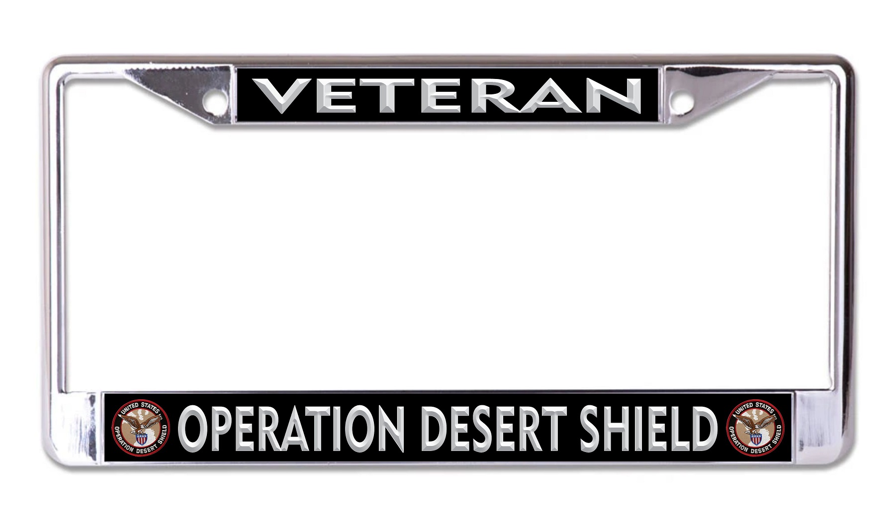 Operation Desert Shield Veteran Chrome LICENSE PLATE Frame