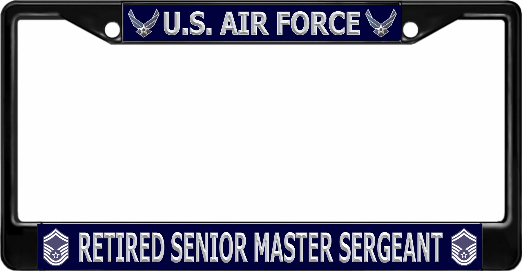 U.S. Air Force Retired Senior Master Sergeant Black LICENSE PLATE Frame