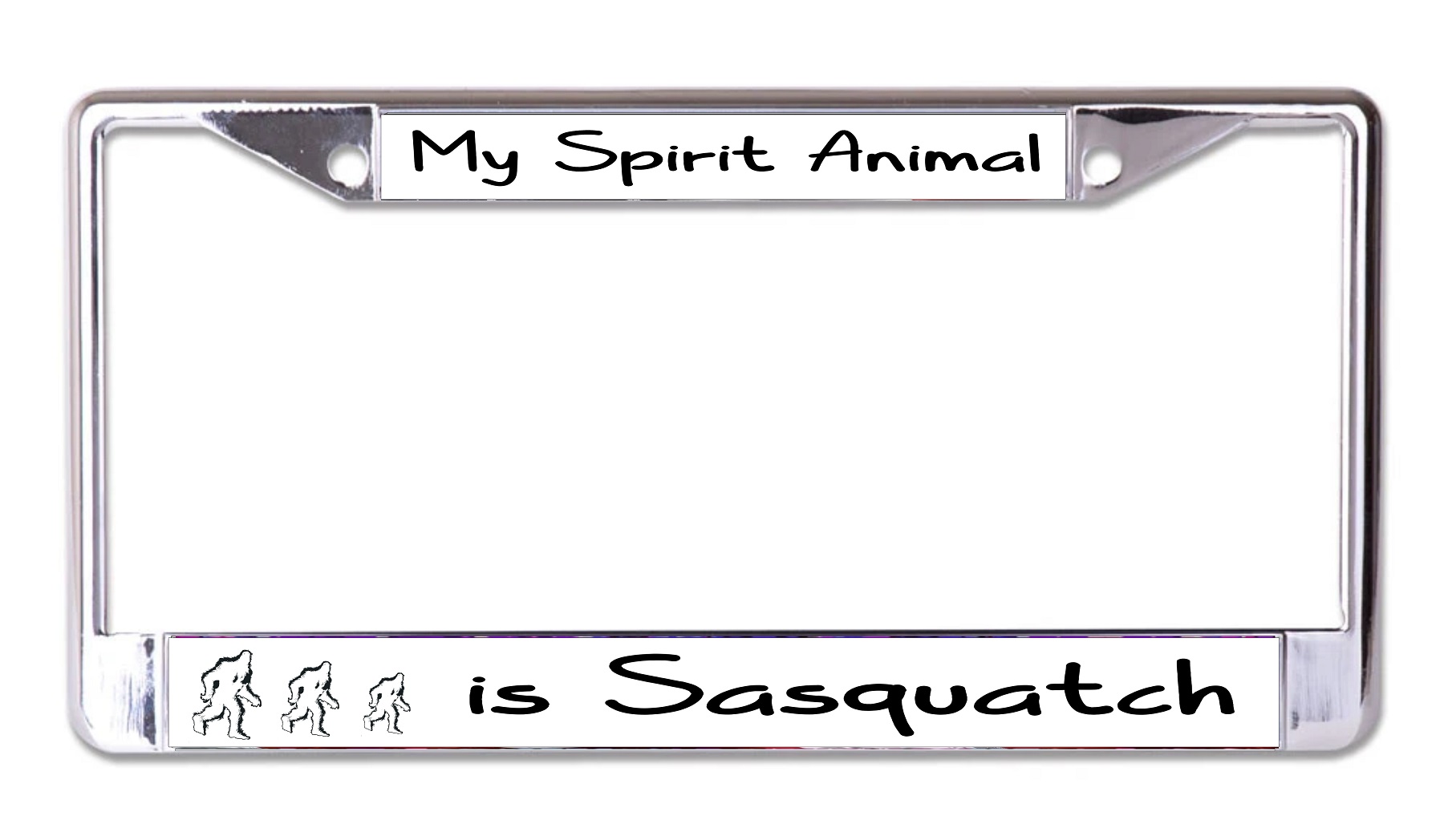 My Spirit ANIMAL Is Sasquatch Chrome License Plate Frame