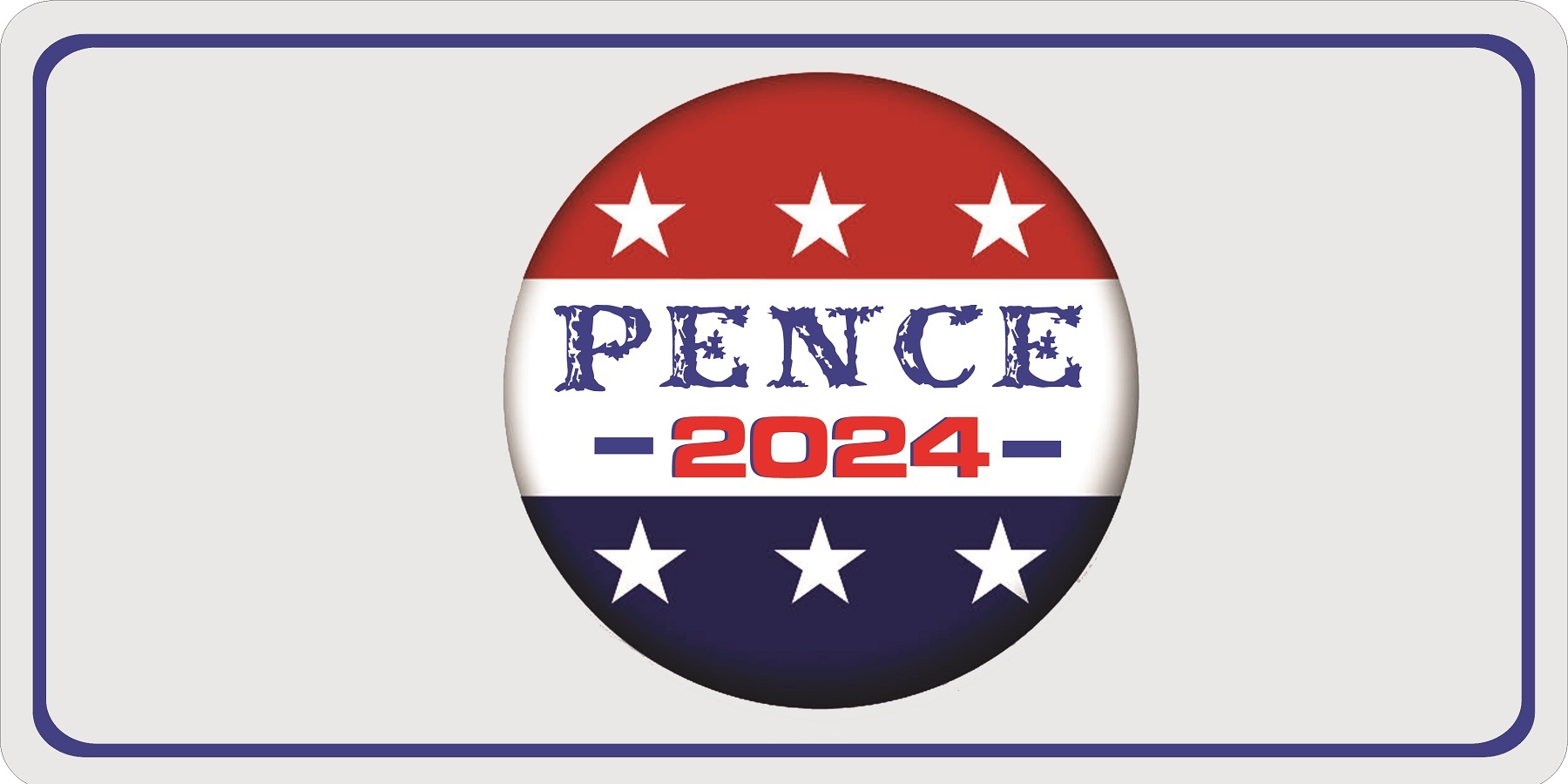 Pence 2024 Button Photo LICENSE PLATE