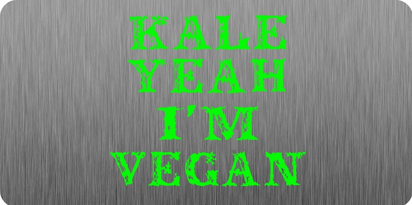 Kale Yeah I'm Vegan Brushed Aluminum Photo LICENSE PLATE