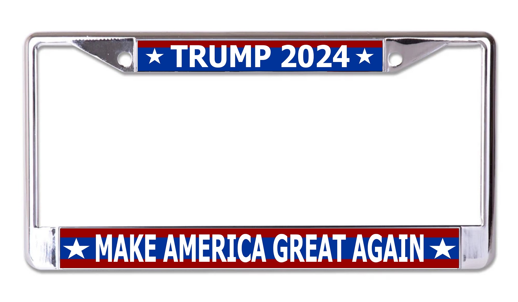 Trump 2024 Make America Great Again Chrome LICENSE PLATE Frame