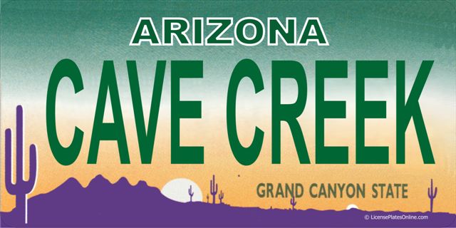 Arizona Cave Creek Photo LICENSE PLATE  Free Personalization on this PLATE