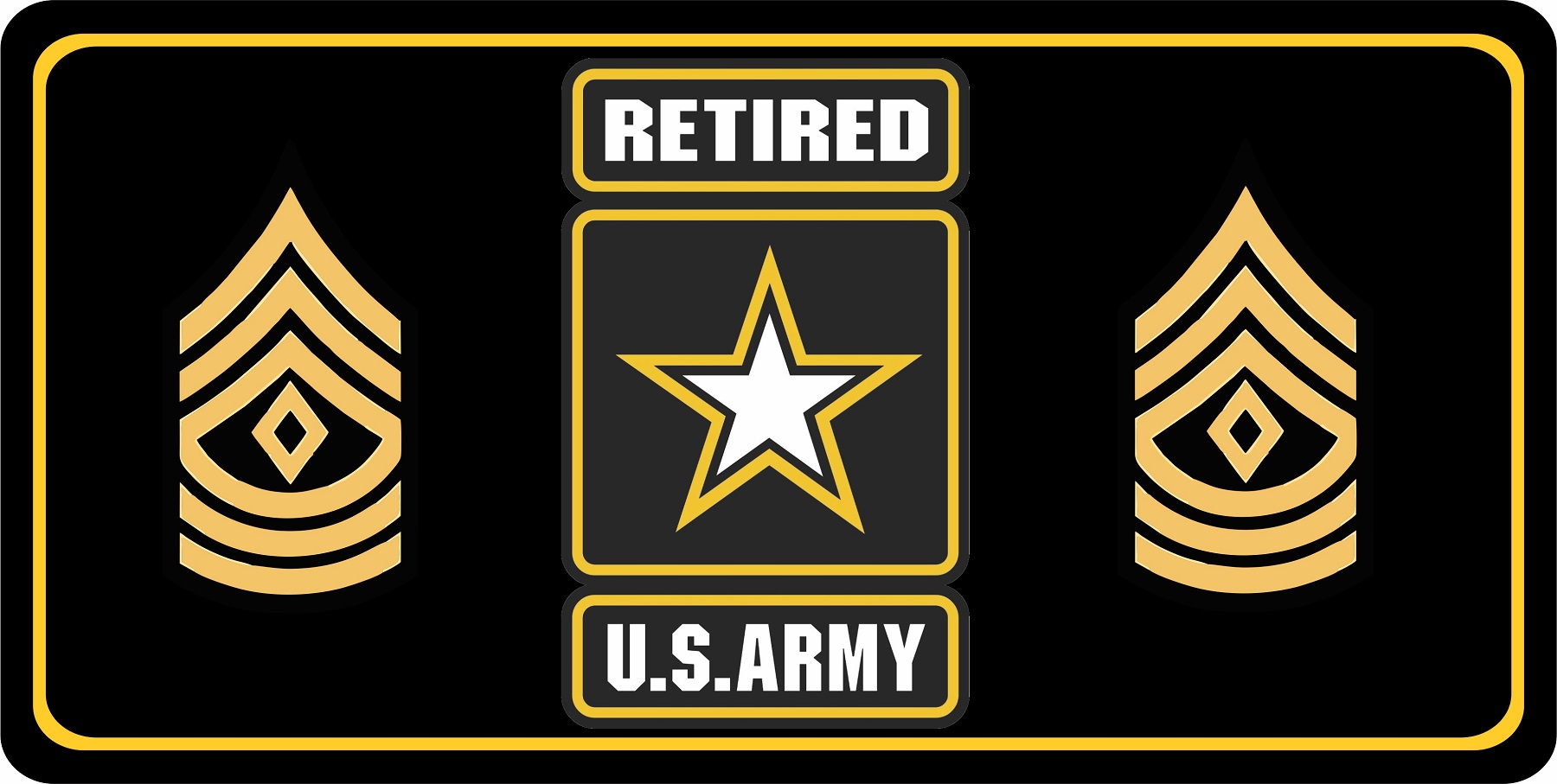 U.S. Army Retired First Sergeant Photo LICENSE PLATE
