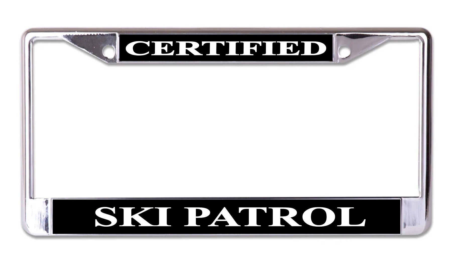 Certified Ski Patrol Chrome LICENSE PLATE Frame