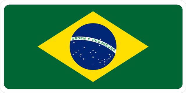 Brazil FLAG Photo License Plate Free Personalization on this plate