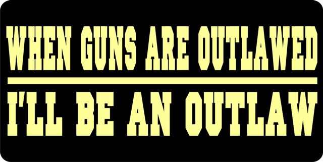 When Guns Are Outlawed...Photo License Plate