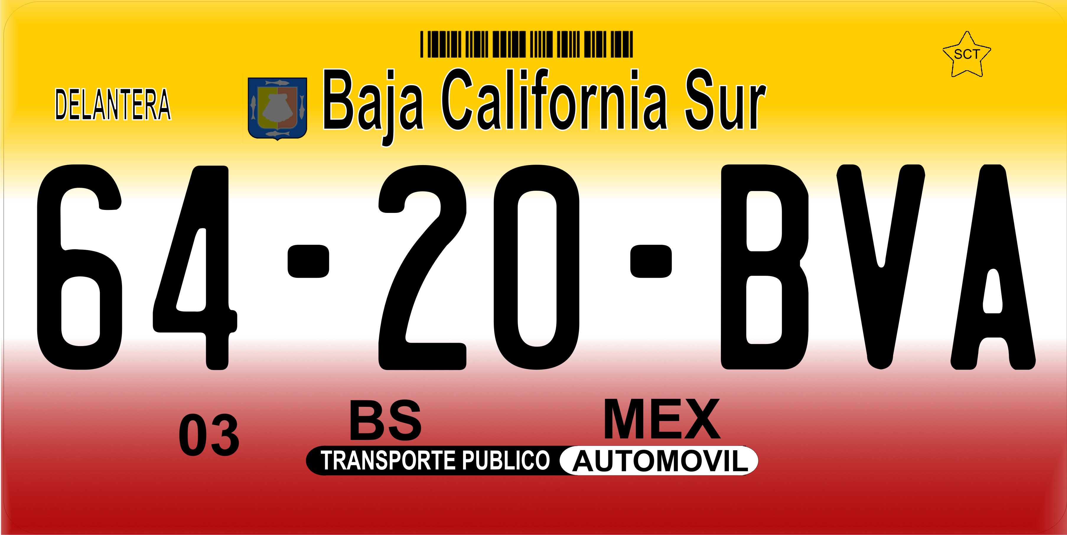 Mexico Baja California Sur Photo LICENSE PLATE Free Personalization on this PLATE