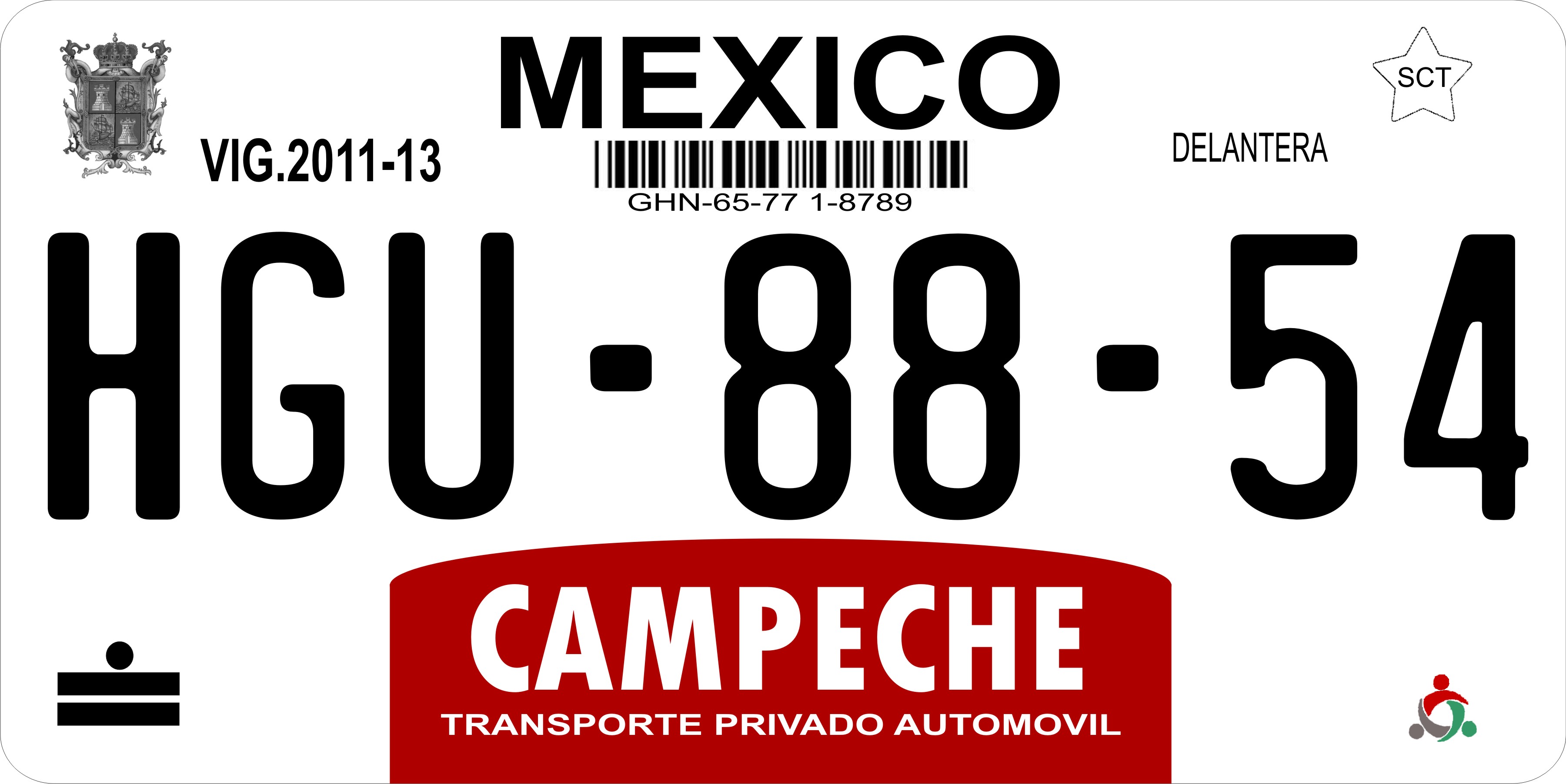 Mexico Campeche Photo LICENSE PLATE Free Personalization on this PLATE