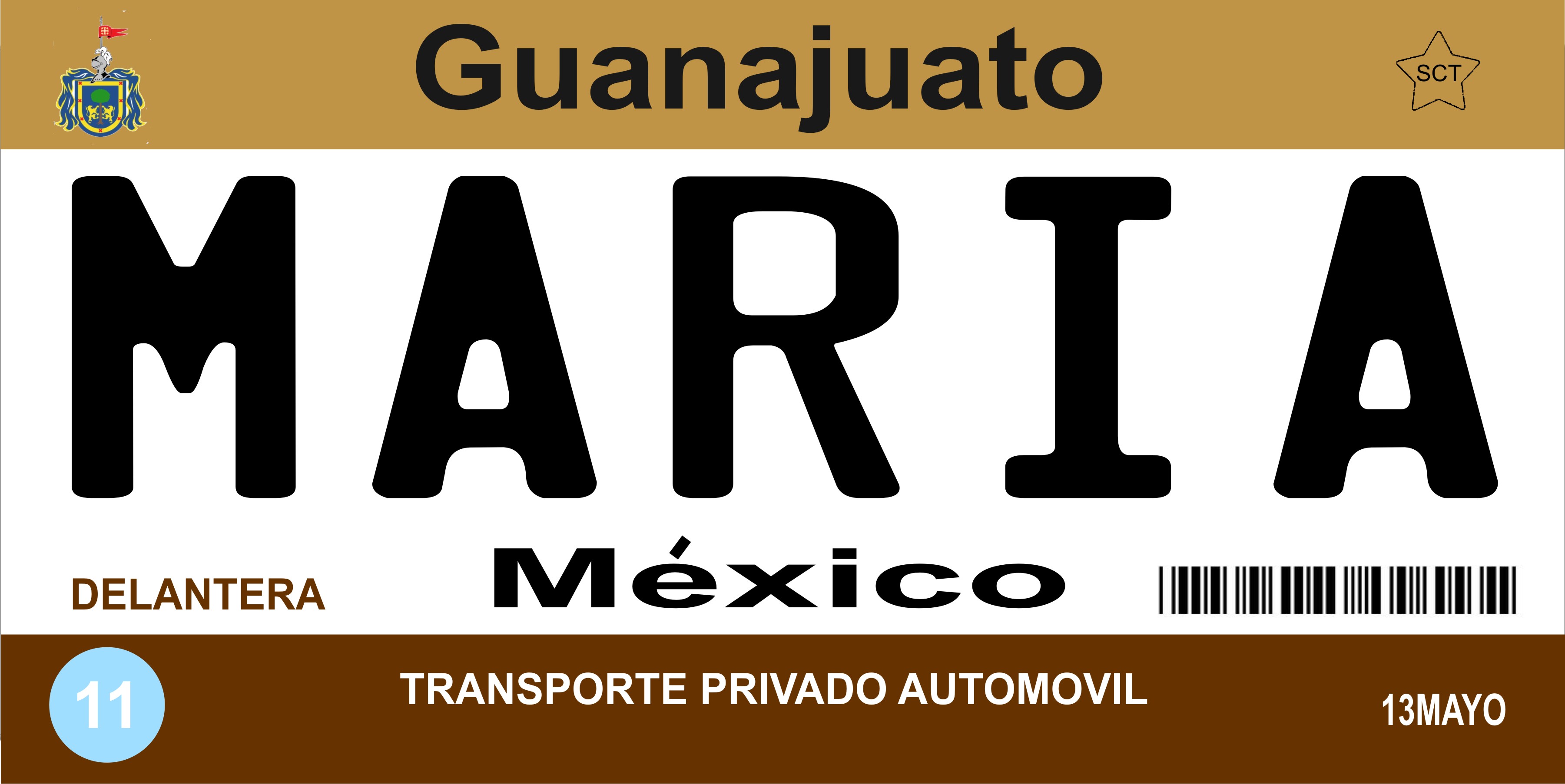 Mexico Guanajuato Photo LICENSE PLATE Free Personalization on this PLATE
