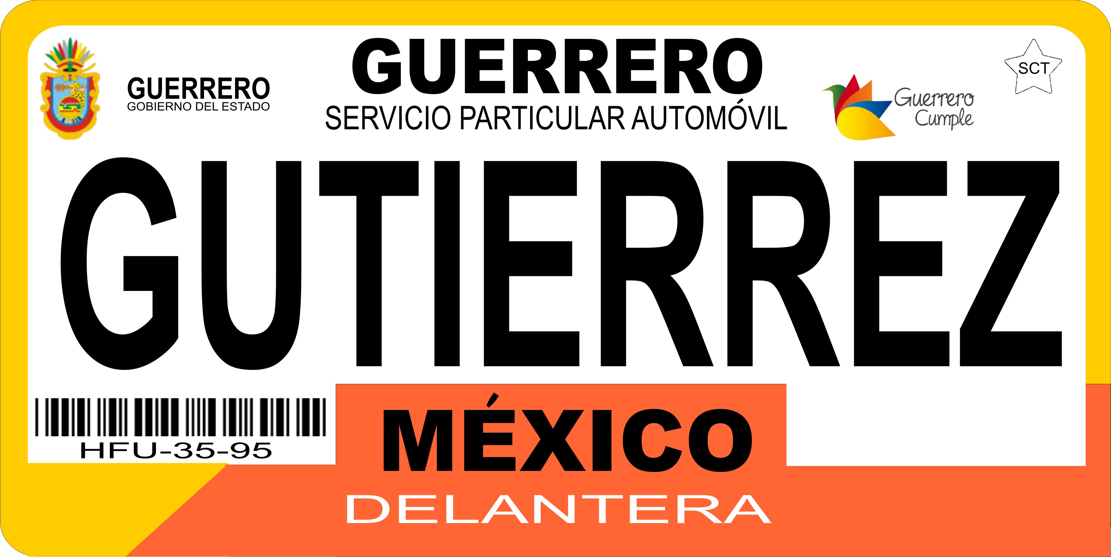 Mexico Guerrero Photo LICENSE PLATE  Free Personalization on this PLATE