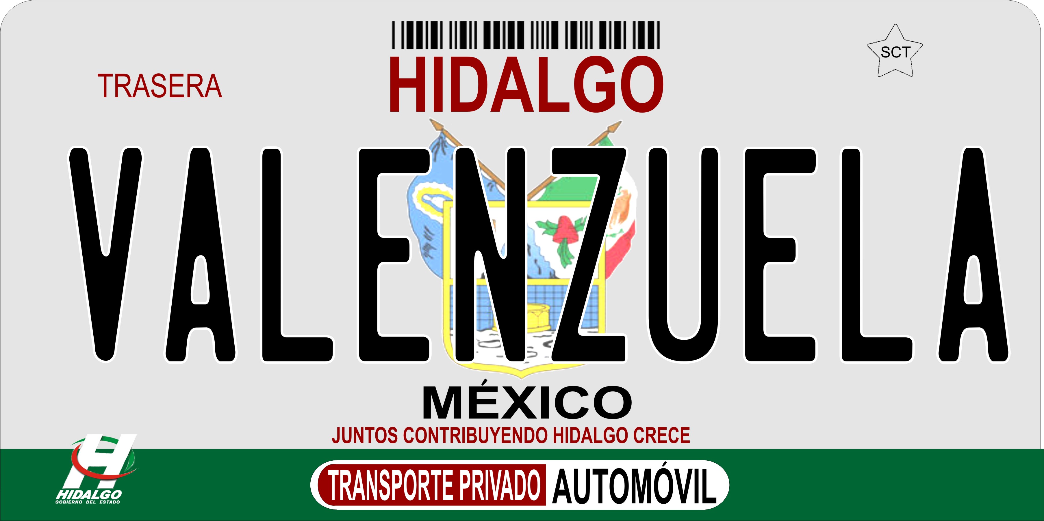 Mexico Hidalgo Photo LICENSE PLATE  Free Personalization on this PLATE