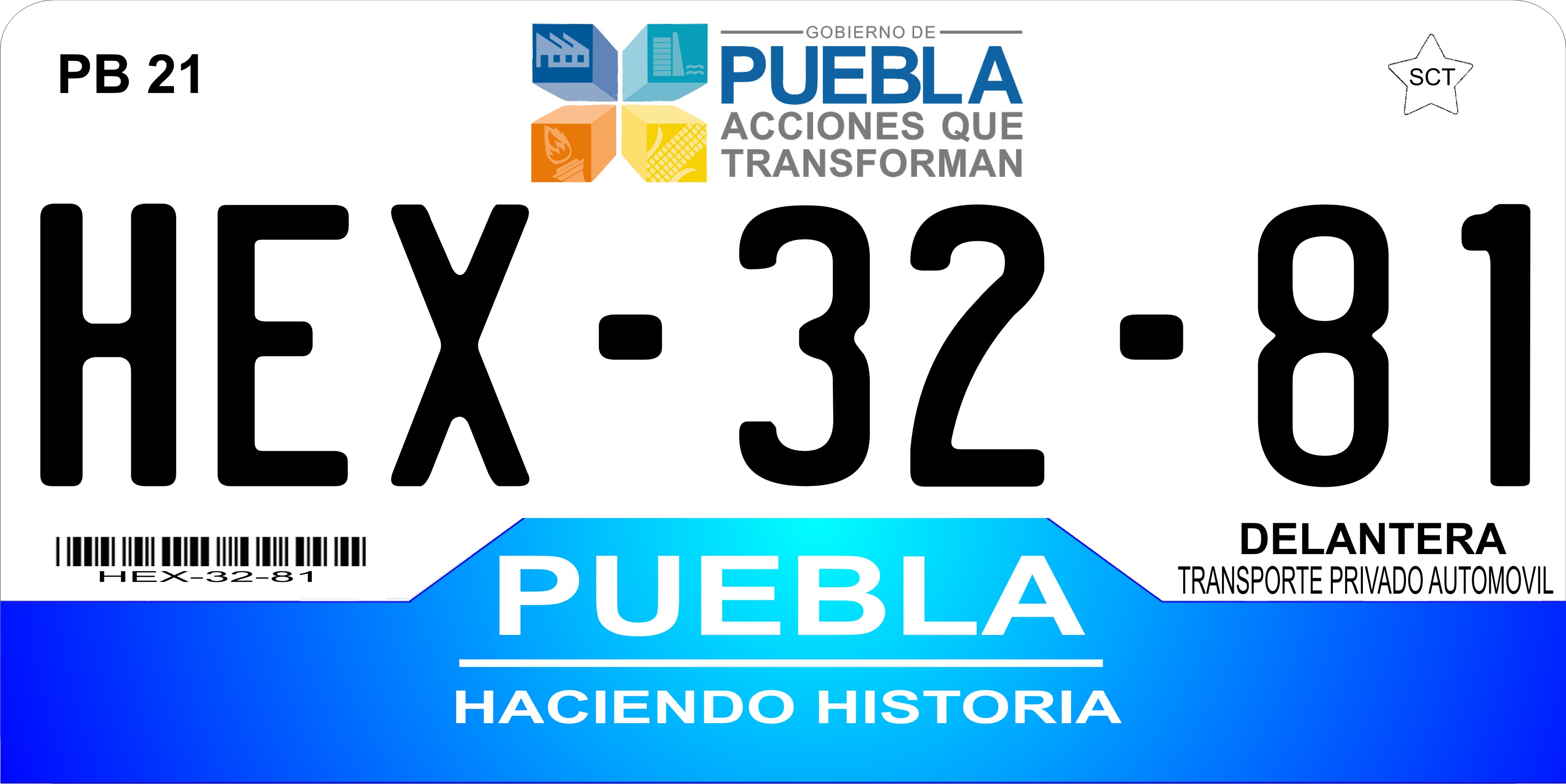 Mexico Puebla Photo LICENSE PLATE  Free Personalization on this PLATE