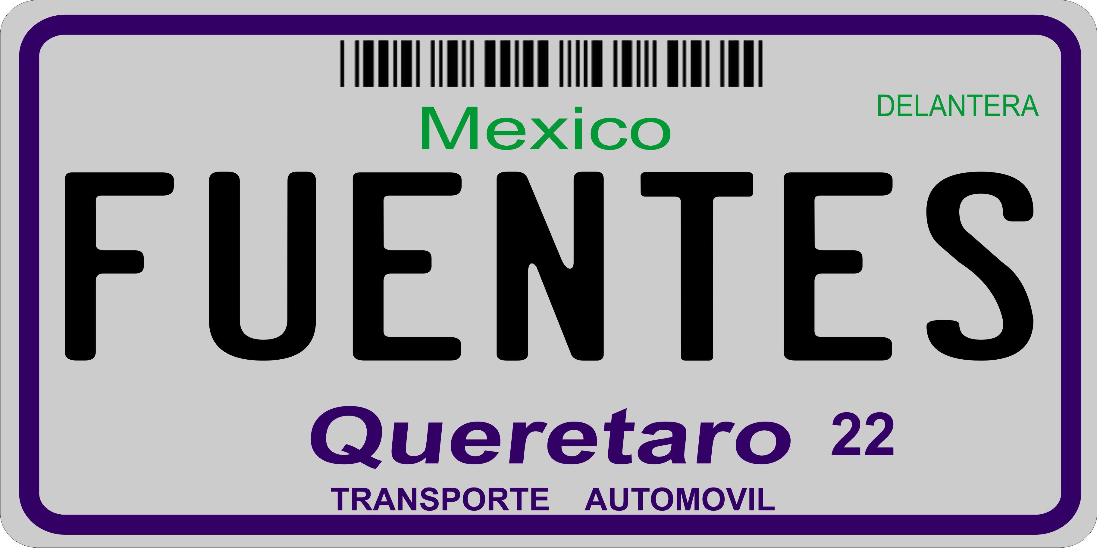 Mexico Queretaro Photo LICENSE PLATE  Free Personalization on this PLATE