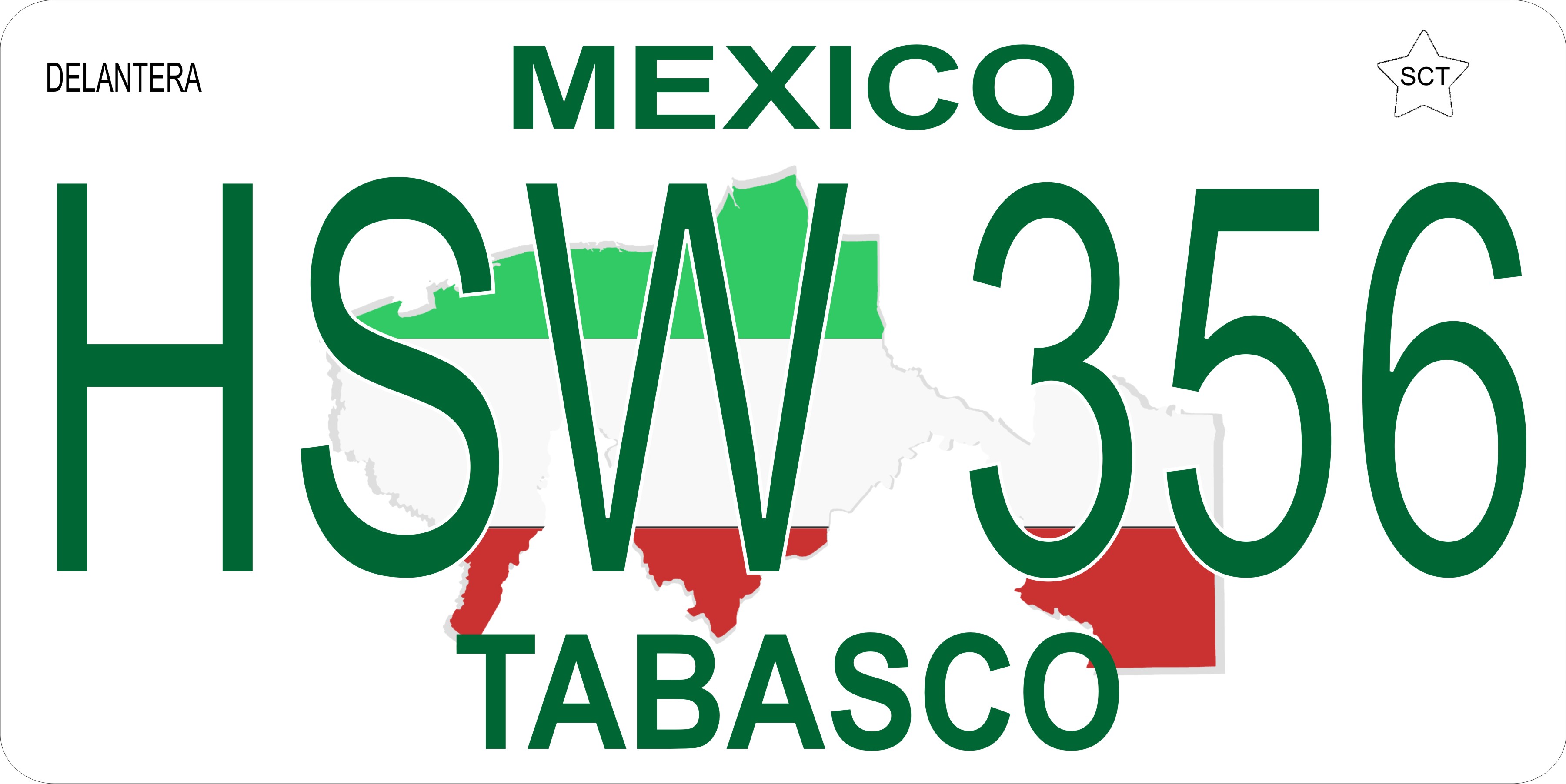 Mexico Tabasco Photo LICENSE PLATE Free Personalization on this PLATE