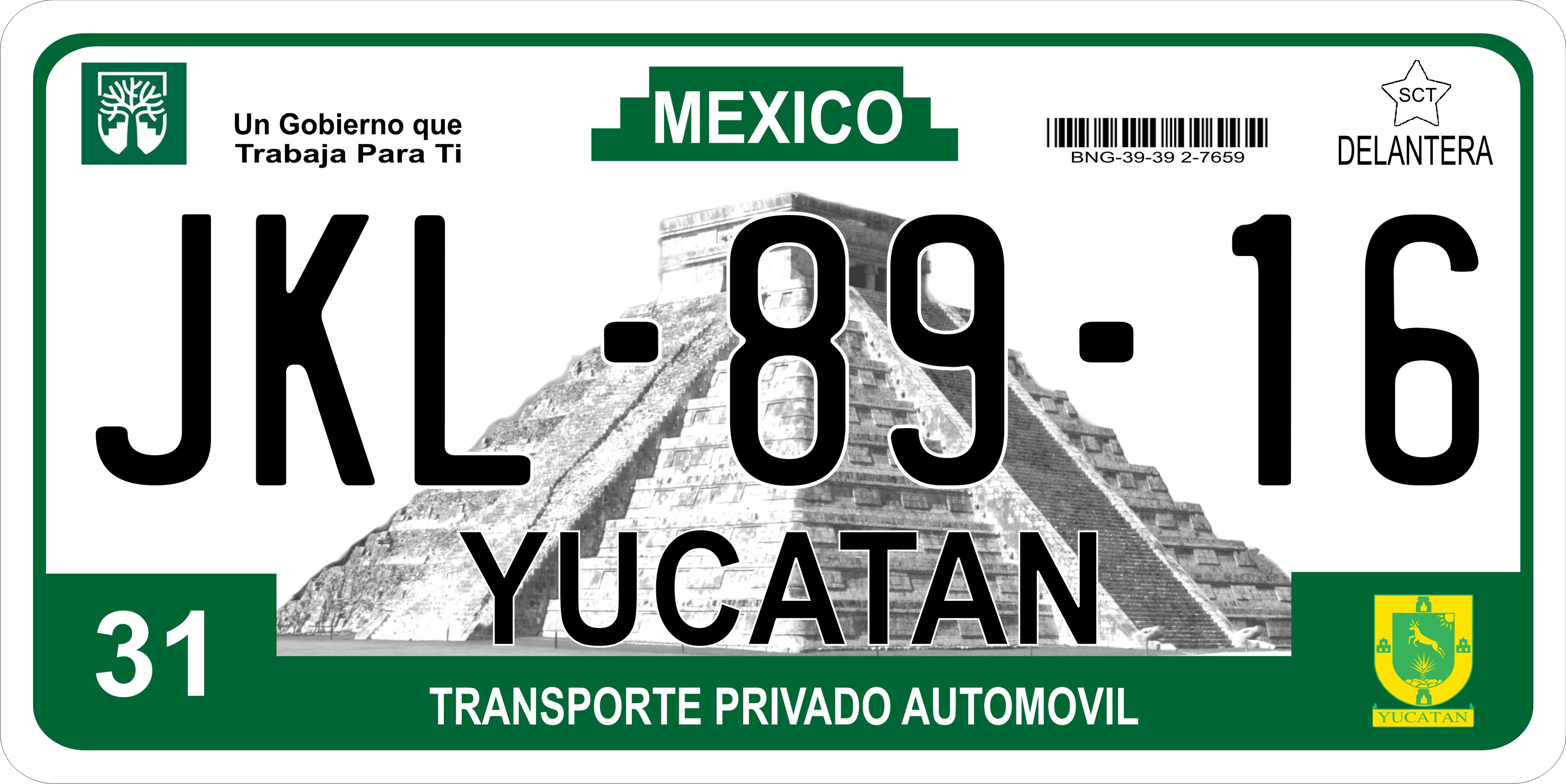 Mexico Yucatan Photo LICENSE PLATE Free Personalization on this PLATE