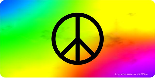 Peace On TIE Dye Photo License Plate