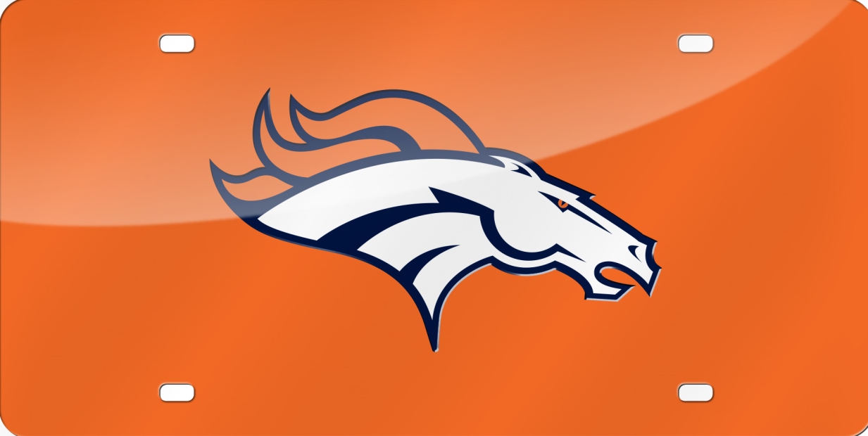 Denver Broncos Logo Orange Laser LICENSE PLATE