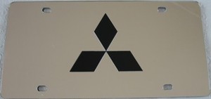 Mitsubishi Silver Laser Cut License Plate