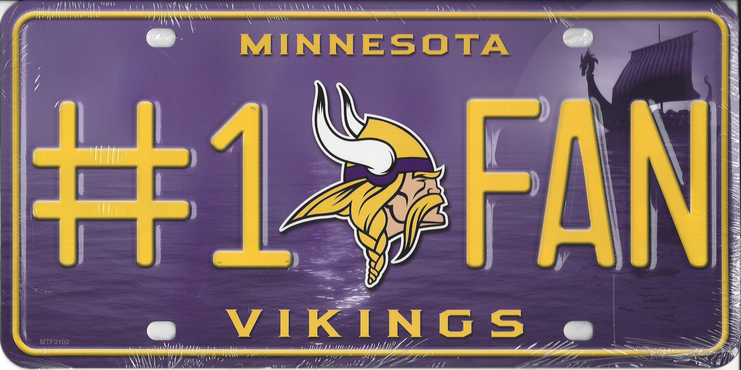 Minnesota Vikings #1 FAN Metal License Plate