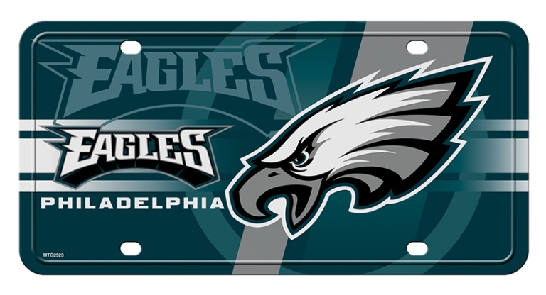 Philadelphia Eagles Green Circle Metal License Plate