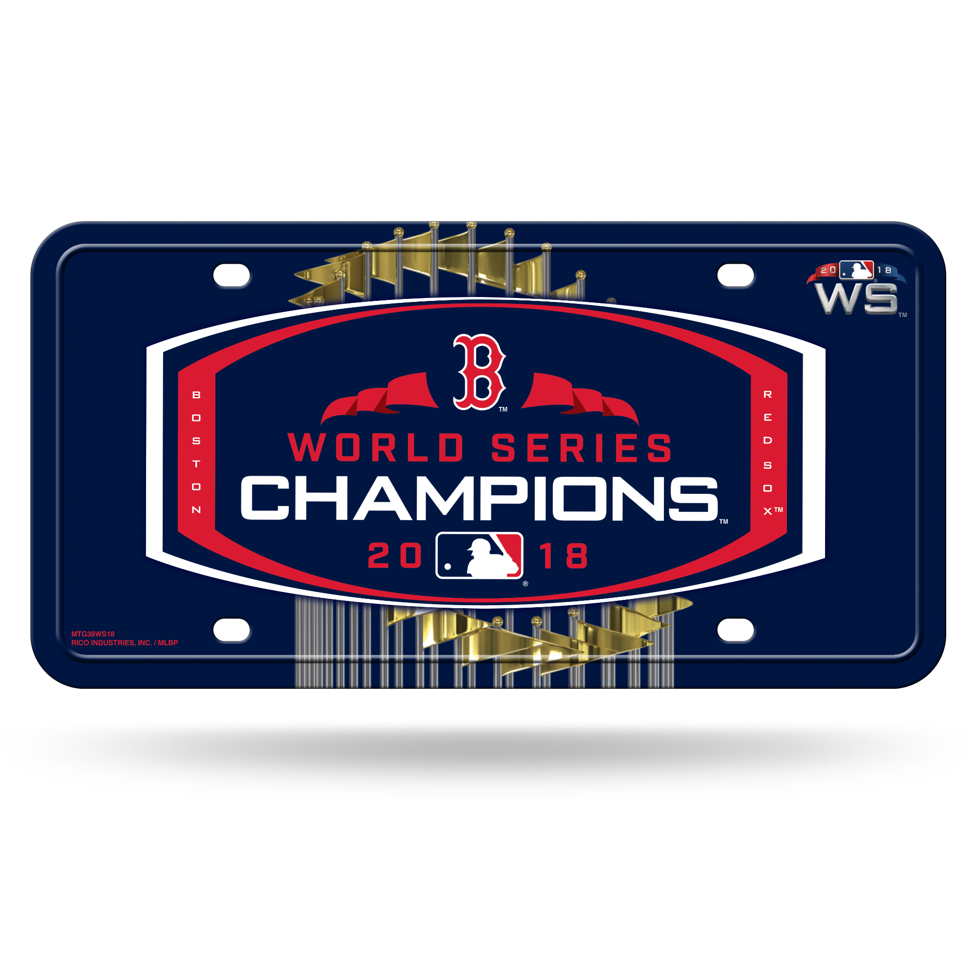 Boston RED SOX World Series Champs 2018 Metal License Plate