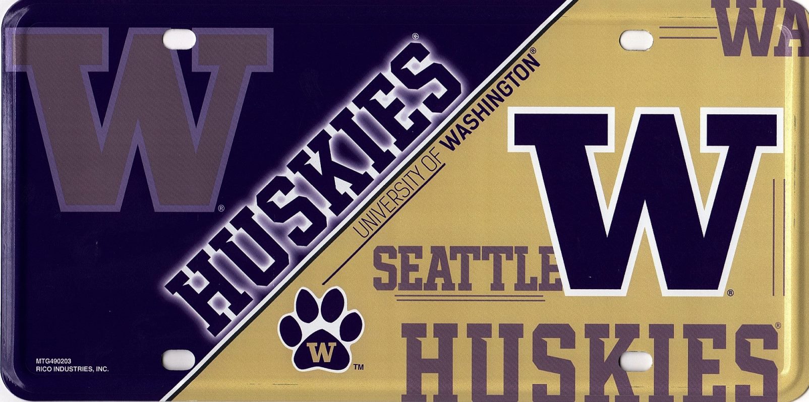 University Of Washington Huskies Metal License Plate