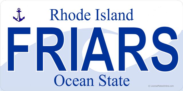 RI Friars Photo LICENSE PLATE  Free Personalization on this PLATE